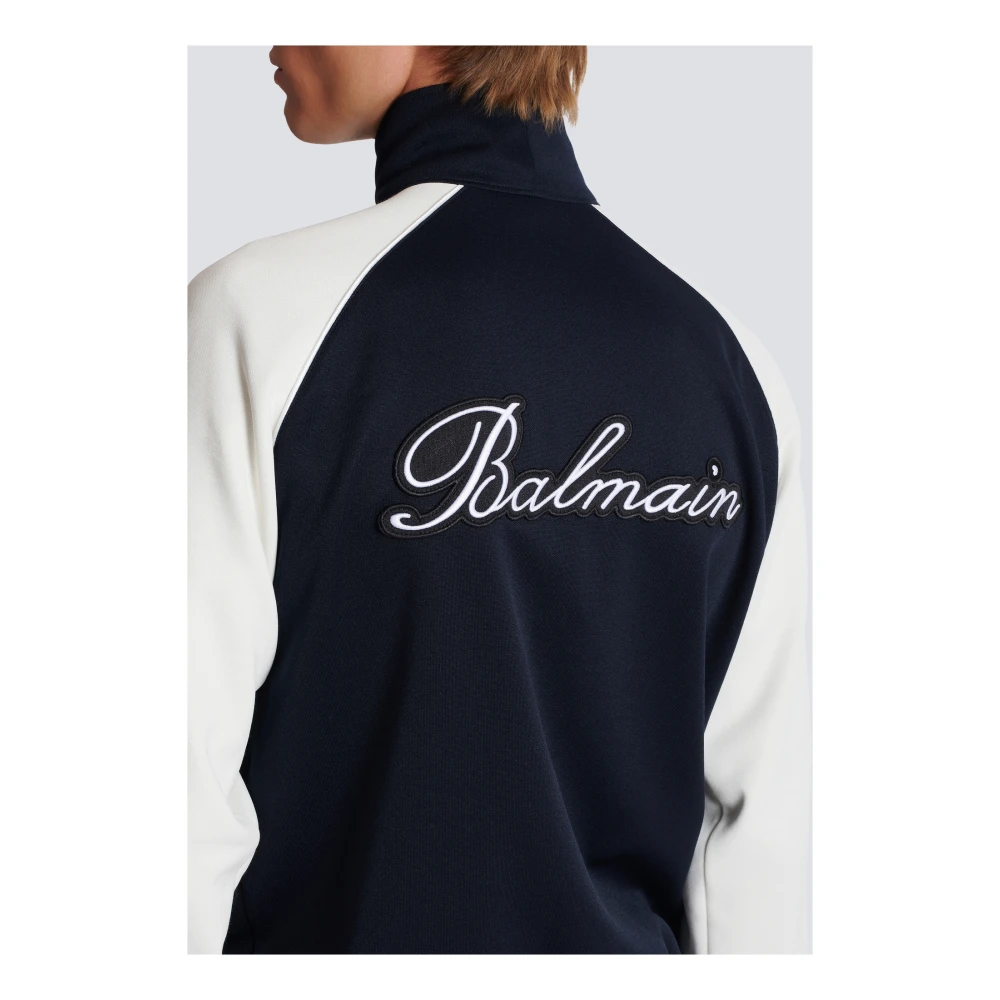 Balmain PB handtekening track jacket Blue Heren