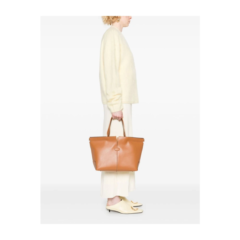 TOD'S Bruine leren tassen met verwijderbare zak Brown Dames
