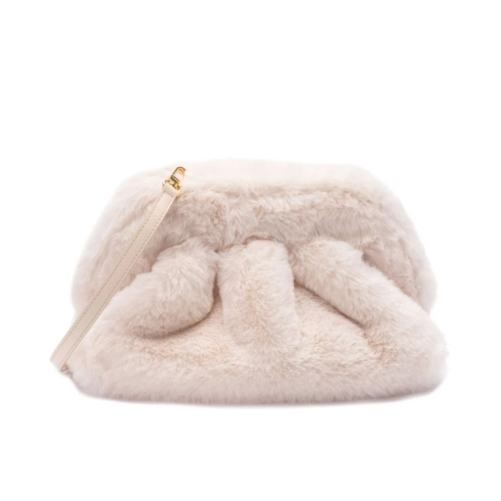 THEMOIRè Witte faux-fur schoudertas met magnetische sluiting Beige Dames