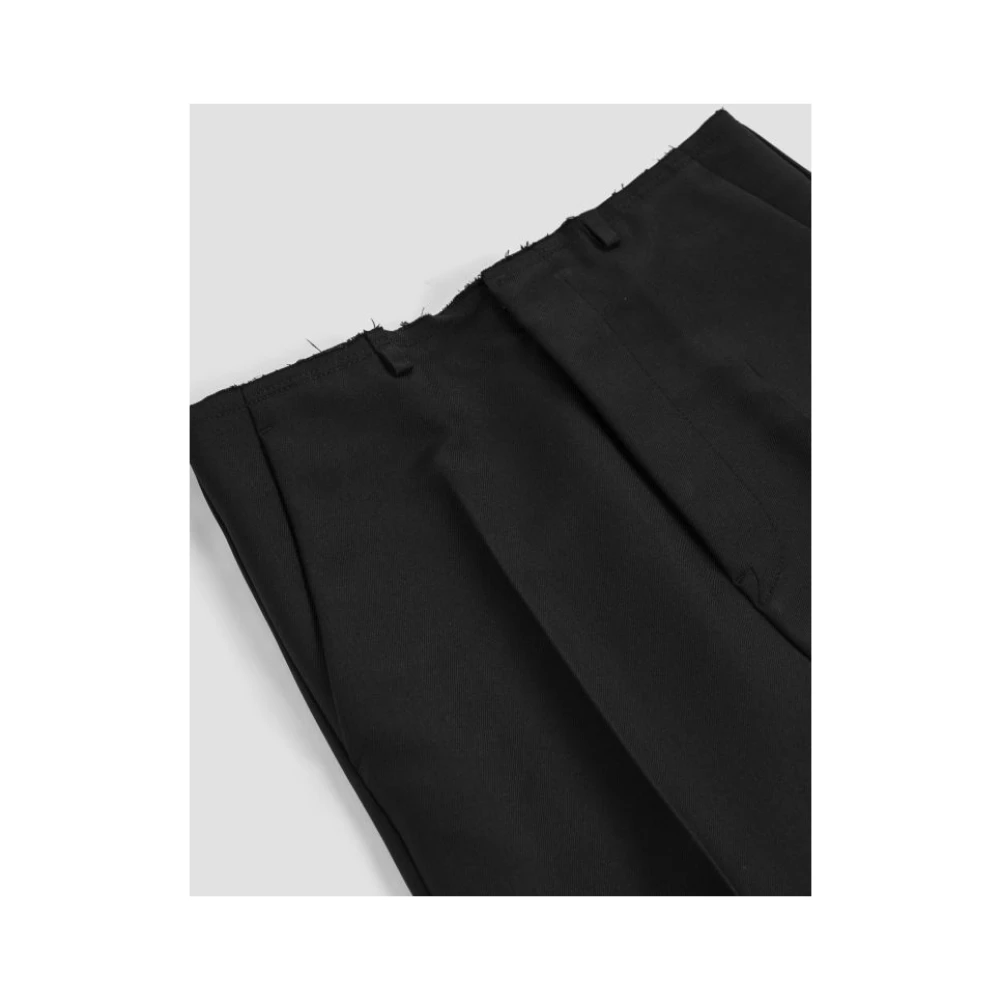 MM6 Maison Margiela Zwarte Rechte Broek met Riemlussen Black Heren