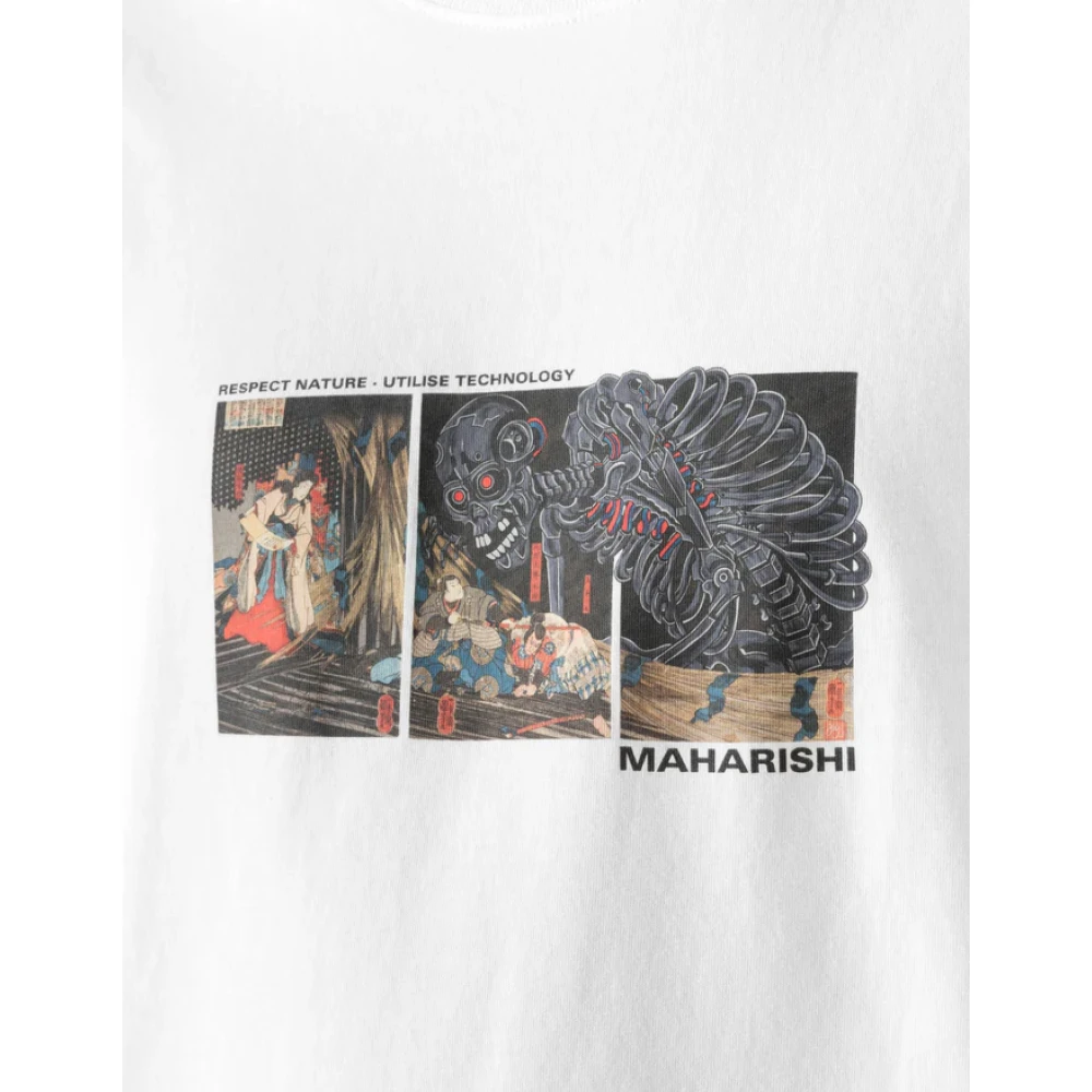 Maharishi Cyber Skeleton Tee Wit White Heren