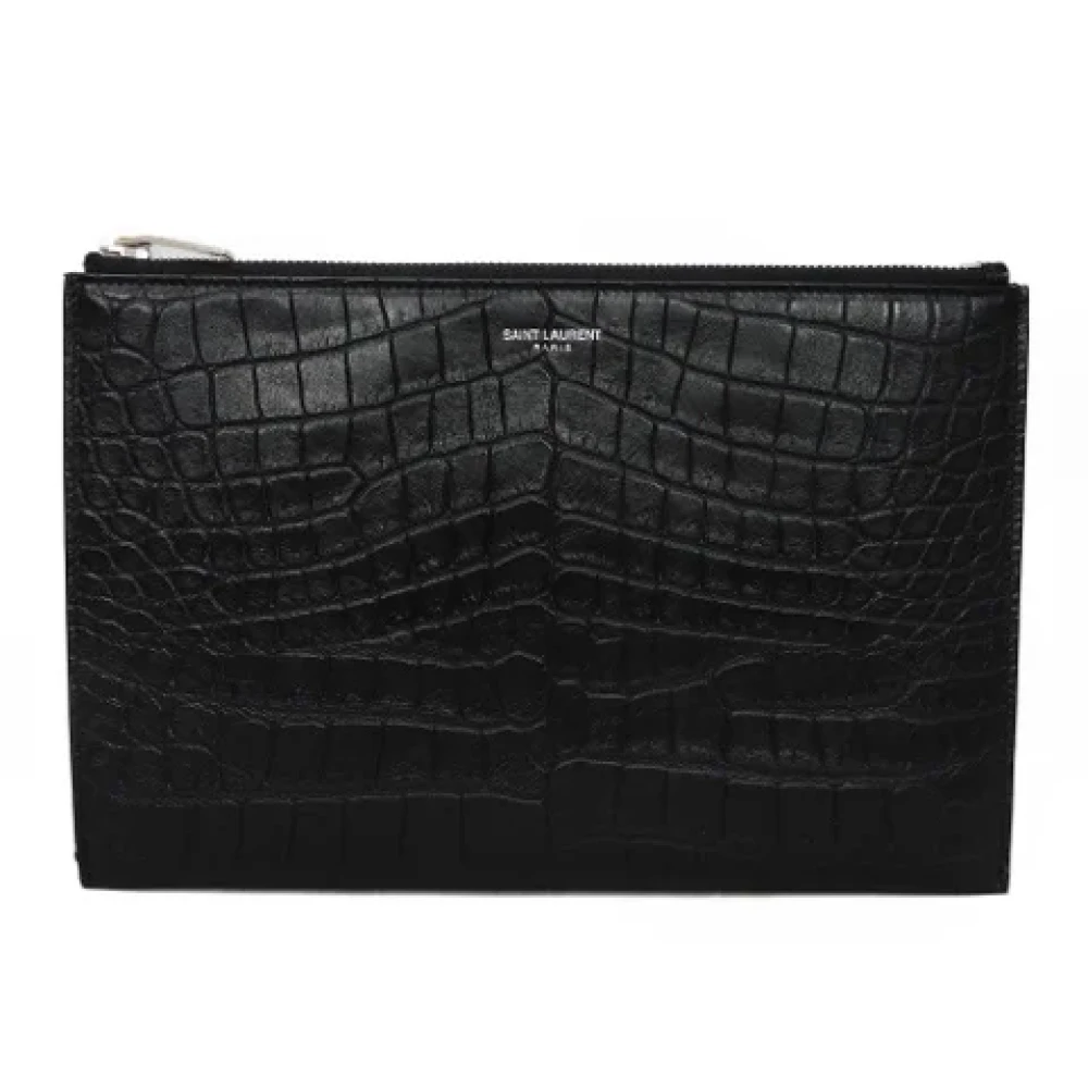 Yves Saint Laurent Vintage Pre-owned Leather clutches Black Dames