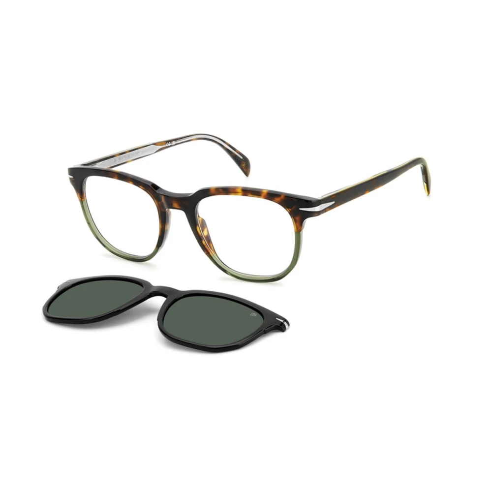 Eyewear By David Beckham Men's Brown Premium Opt + Clip-On Glasses