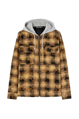 curved-logo-check-overshirt-jacket