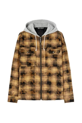 Curved Logo Check Overshirt Jacket