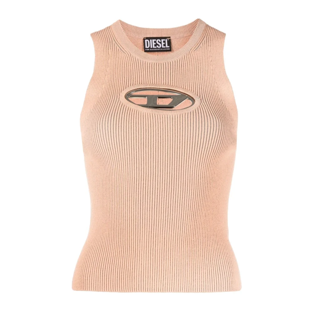 Diesel Nude Cut-Out Stickad Top Pink, Dam
