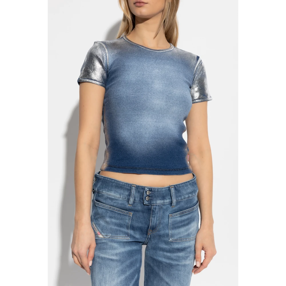 Diesel Top T-Ele-Long-Q1 Blue Dames
