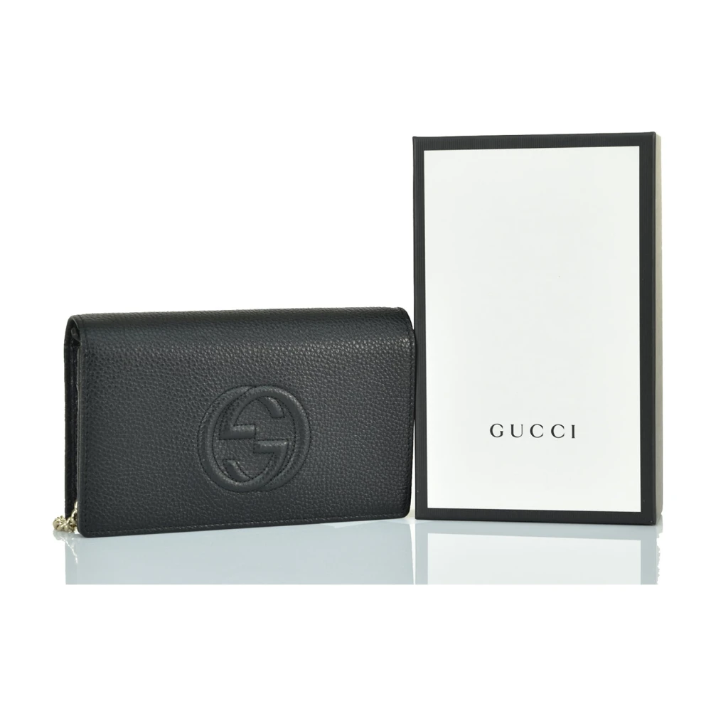 Gucci Soho Chain Wallet Black Dames