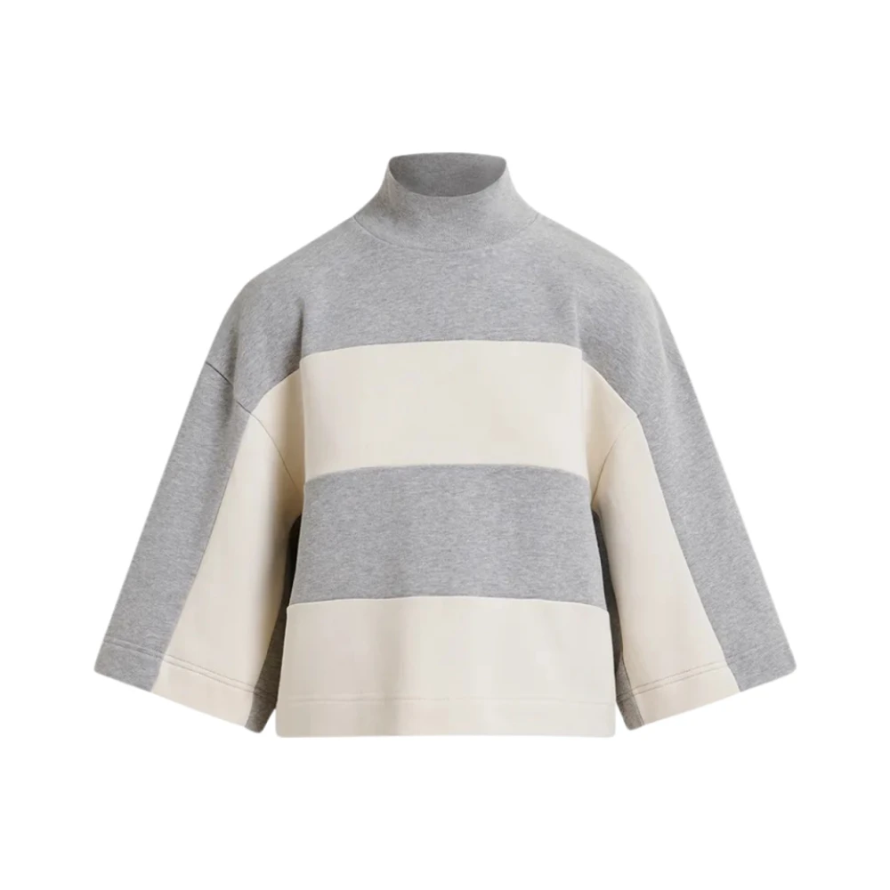 Essentiel Antwerp Wafel Sweatshirt met Brede Strepen Gray Dames