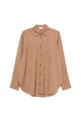 brown-woven-texture-shirt-with-elasticated-waistband