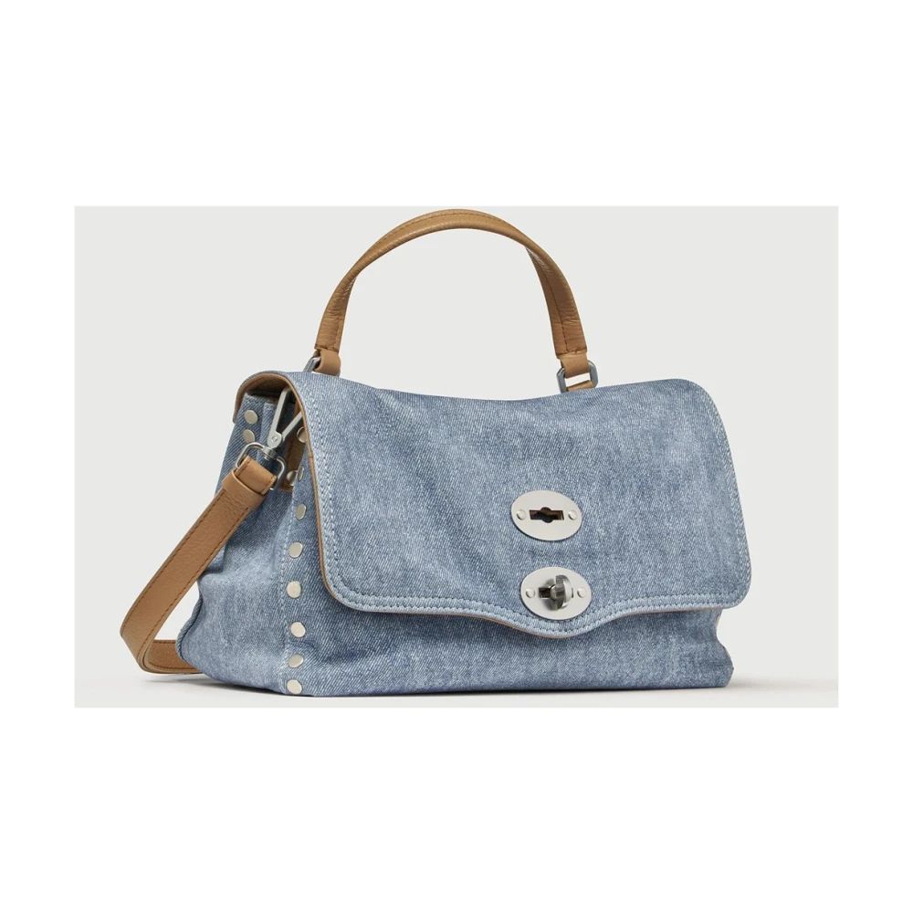 Zanellato Denim Schoudertas met Verstelbare Band Blue Dames