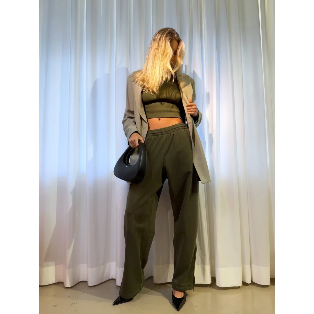 Wardrobe.nyc Wide Trousers Green Dames