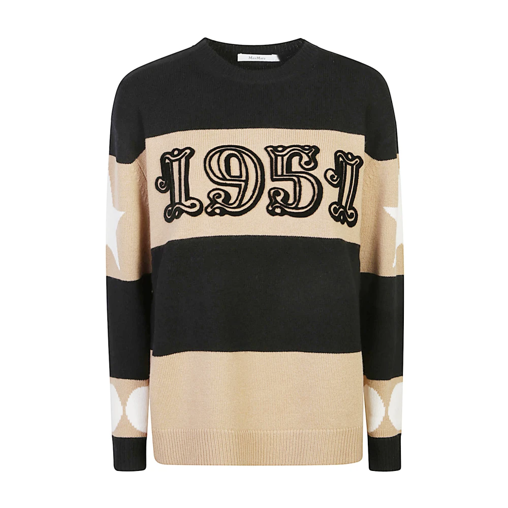 Max Mara Women's Multicolor Black Jumper Clothing Aw24 - Round-Neck Knitwear - S - Knitwear