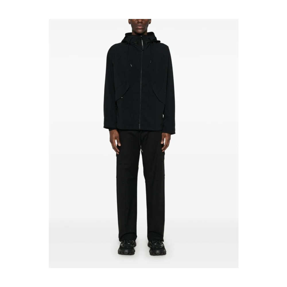 C.P. Company Zwarte Technische Jersey Hoodie Jas Black Heren