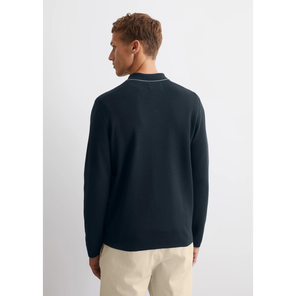 Marc O'Polo Reguliere polo-stijl trui Blue Heren