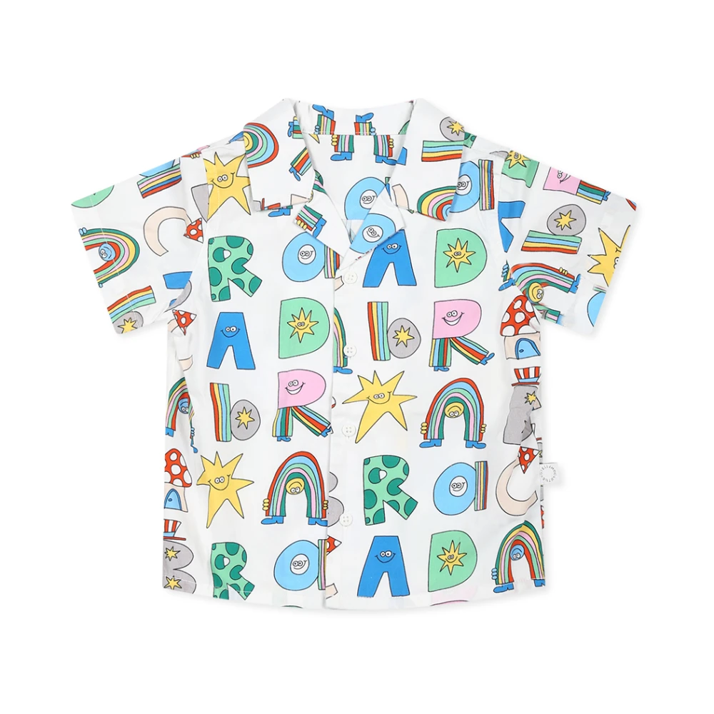 Stella McCartney Vit Bomullsskjorta med Abracadabra Print Multicolor, Unisex