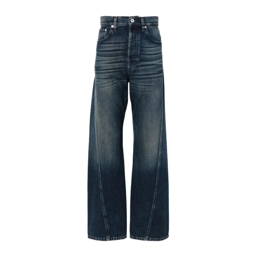 Lanvin Blue Straight Fit Jeans, Male, W34, Twisted Straight Jeans Casual Style