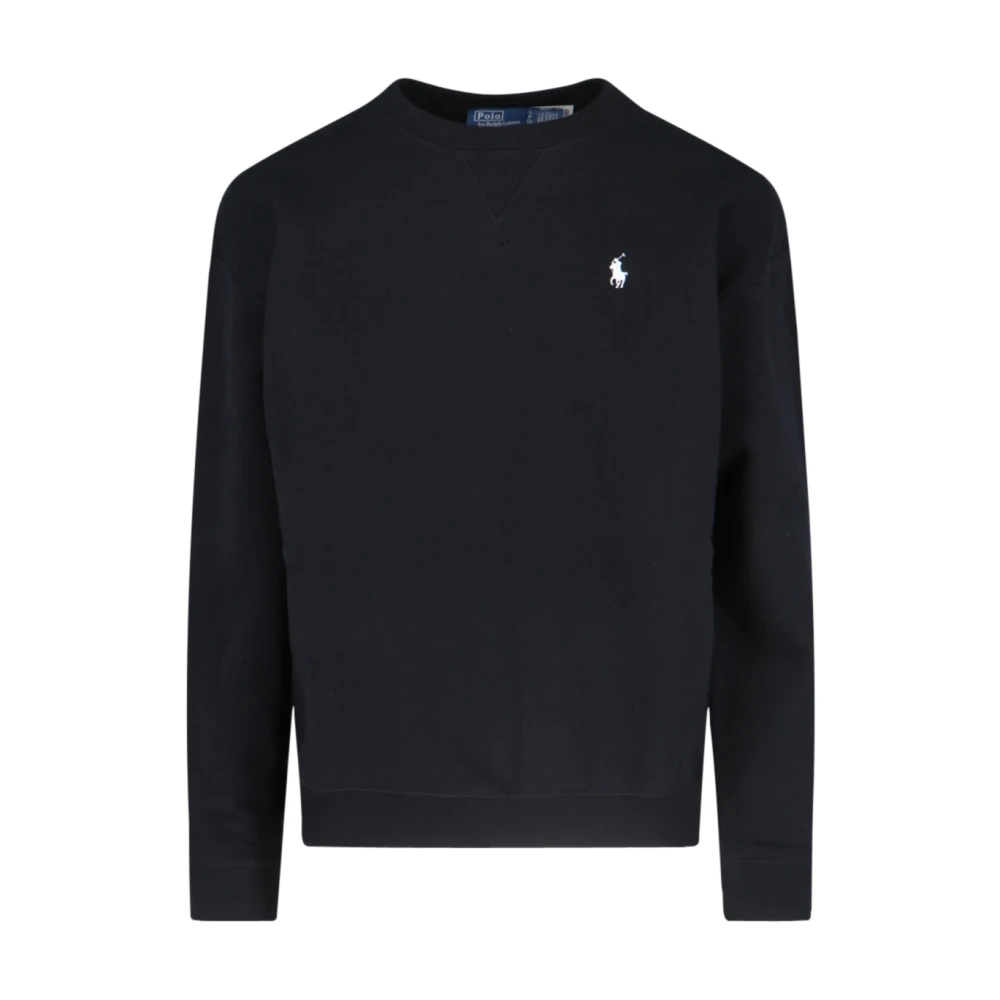 Ralph Lauren Zwarte Logo Crewneck Sweater Black Dames