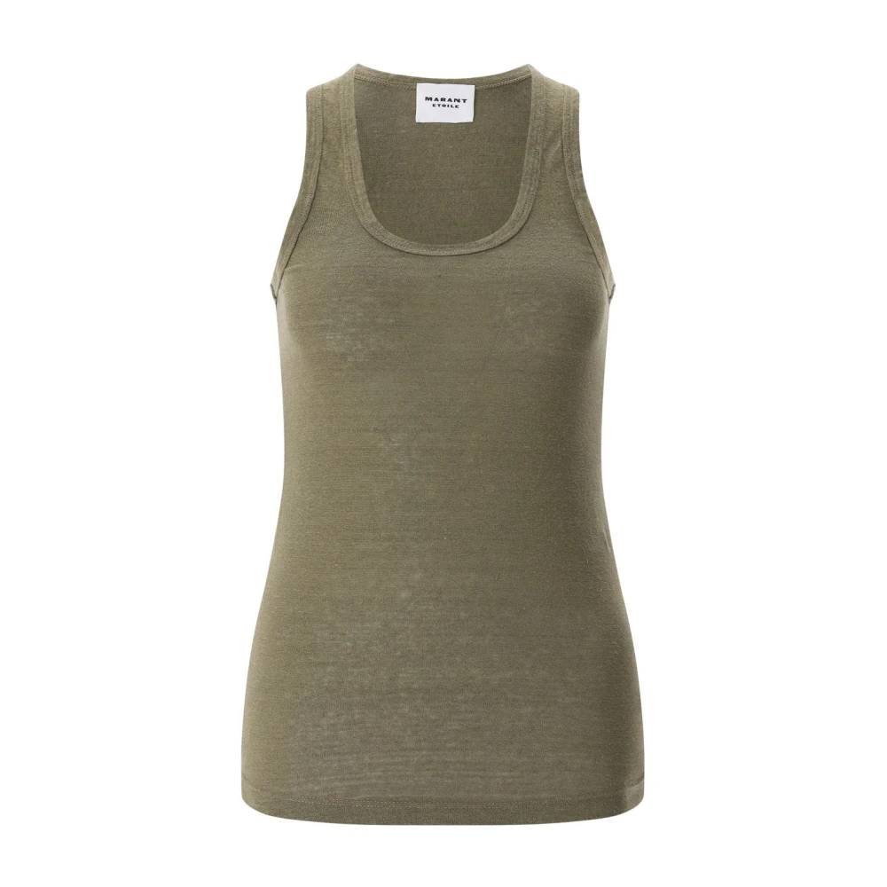 Isabel Marant Kvinno Grön Toppar Dam, M, Linne, Ärmlös Topp