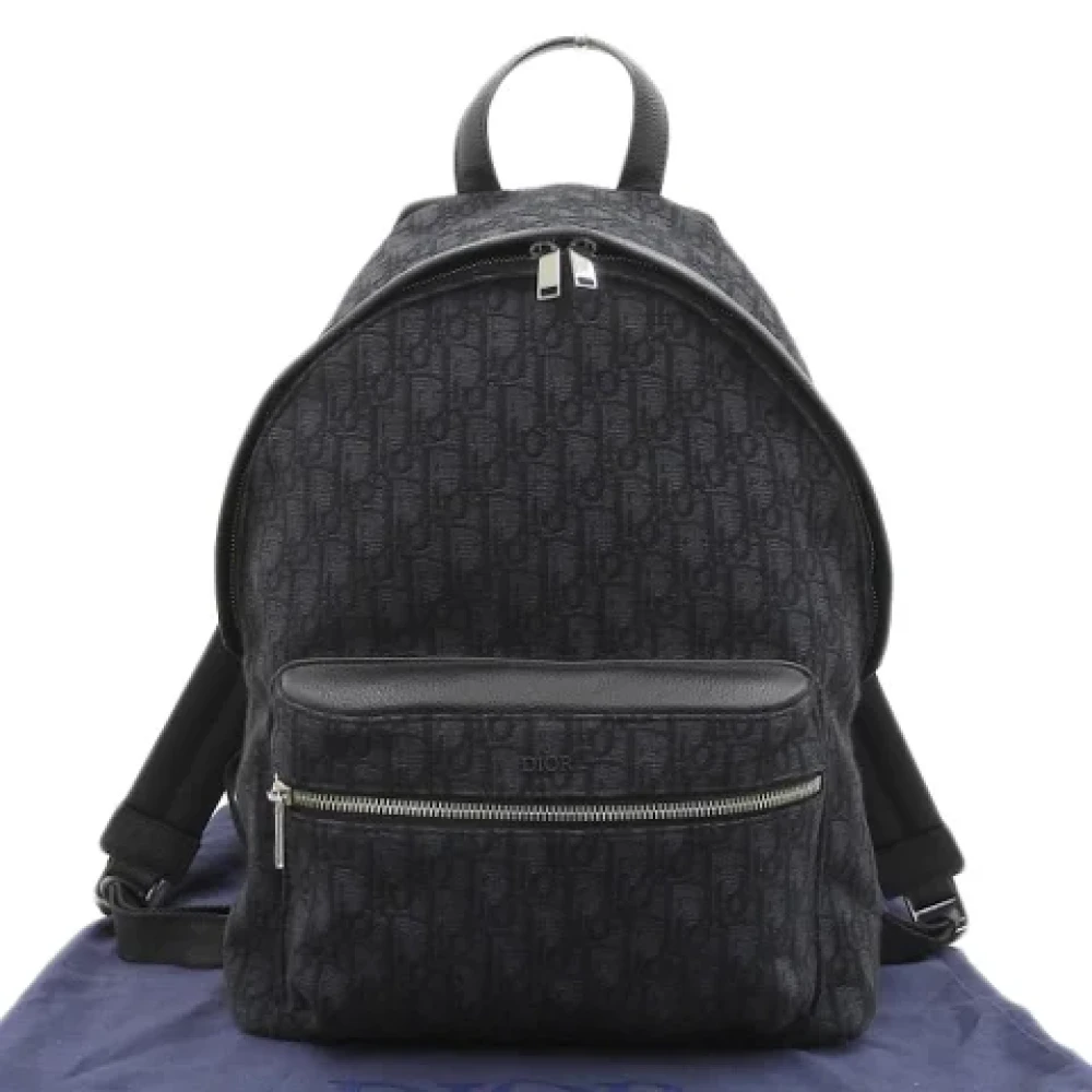 Dior Vintage Pre-owned Leather backpacks Black Dames