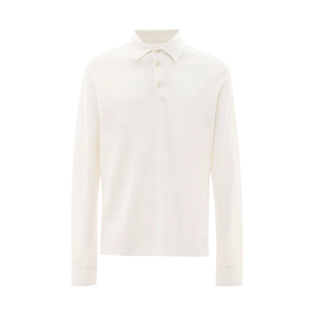 Corneliani Wit Katoenen Poloshirt White Heren