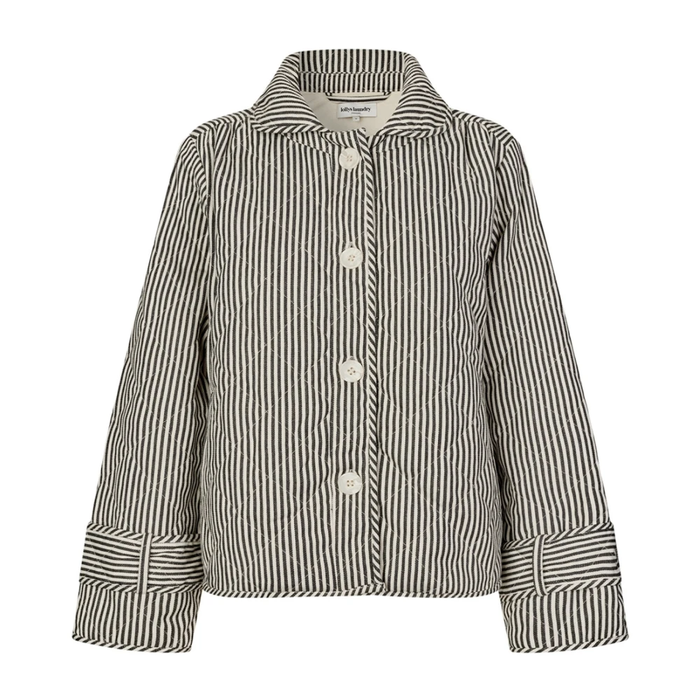 Lollys Laundry Women's Black Striped Elegant Jacket - Light Jackets - S - Jackets