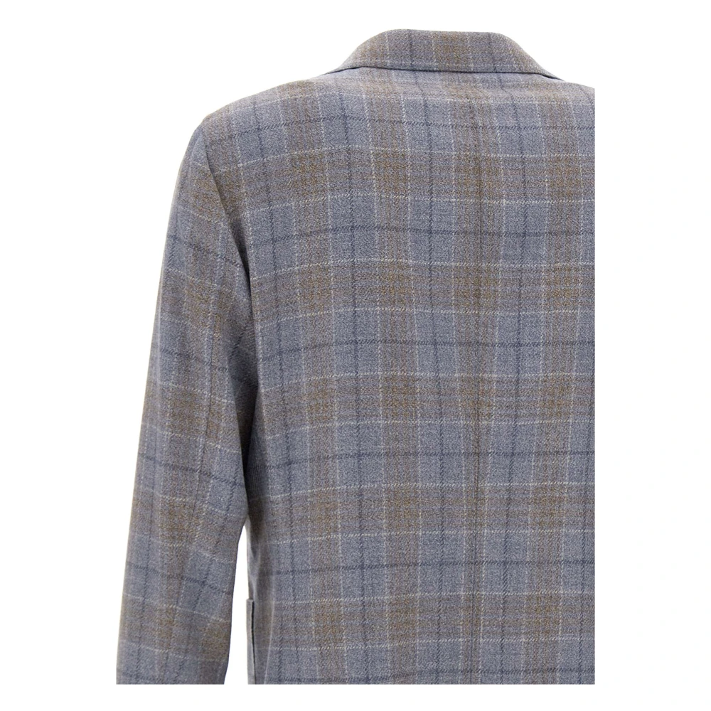 Barba Blauwe Wol Zijden Blazer Slim Fit Multicolor Heren