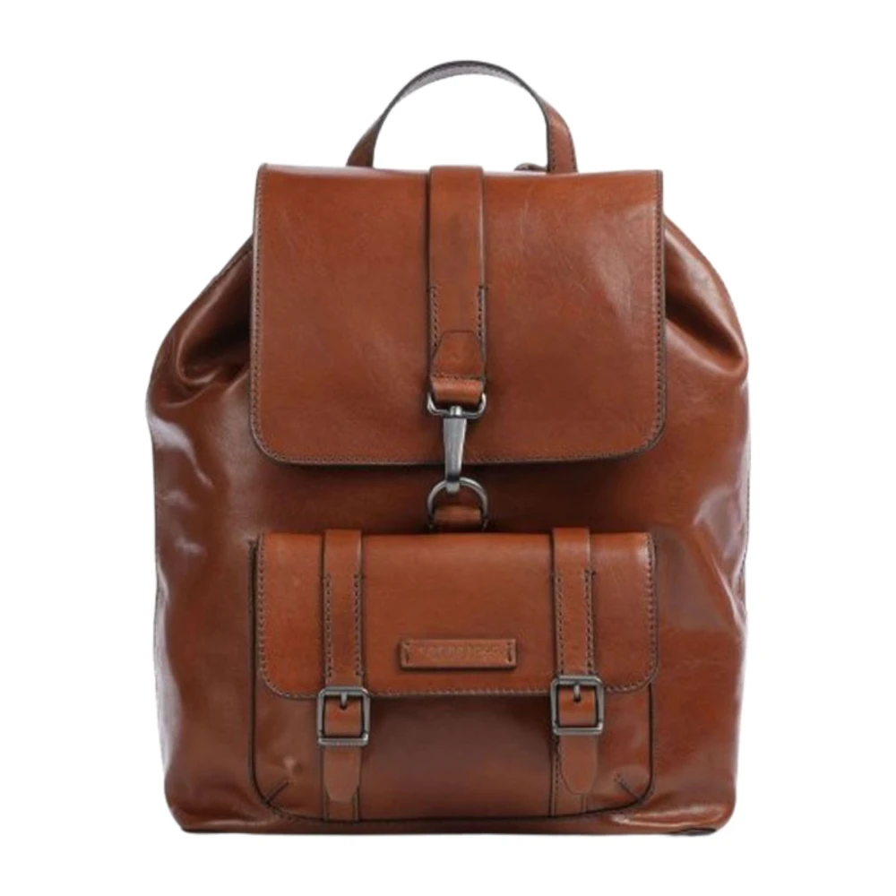 The Bridge Women's Brown Leather Backpack Cesare Line