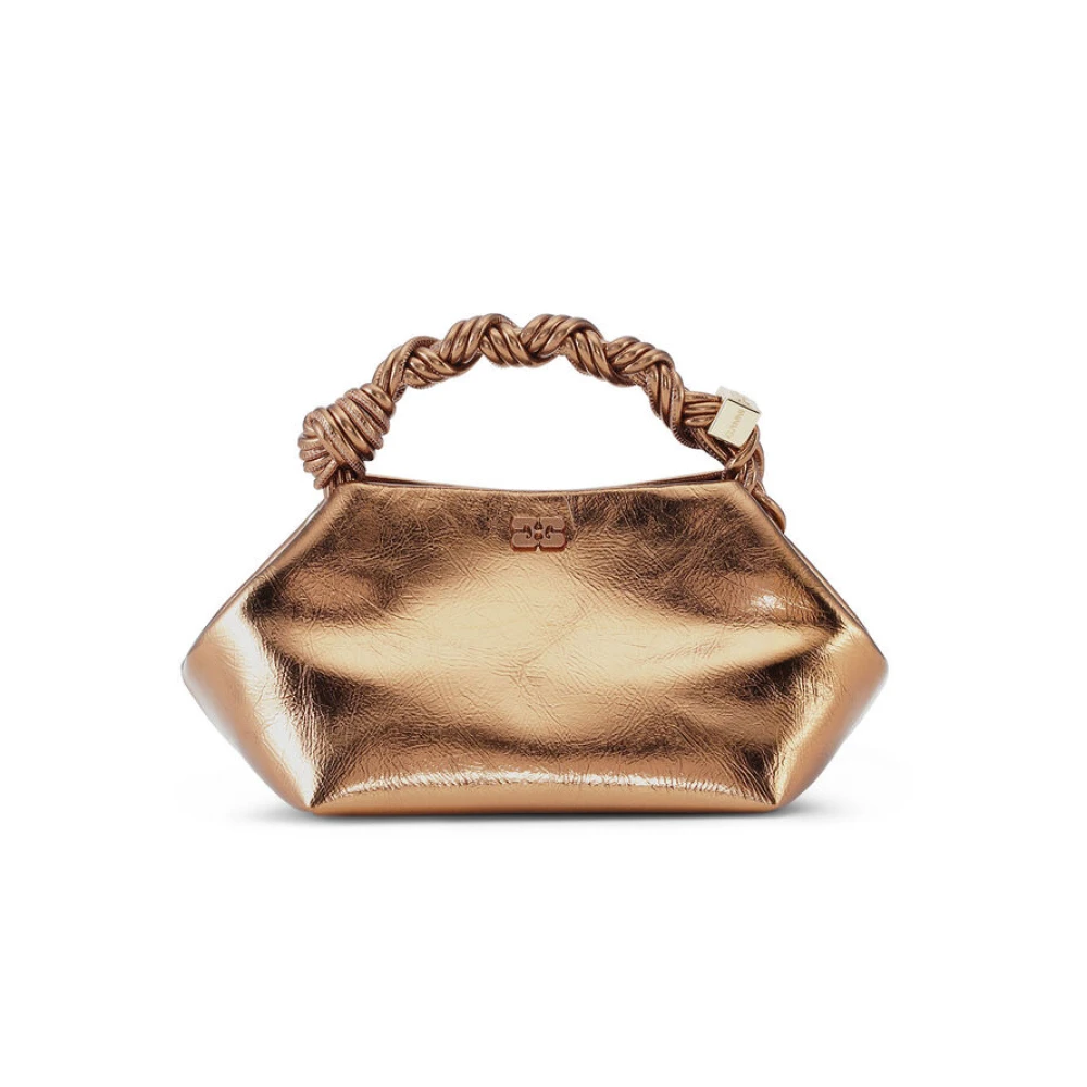 Ganni Bronzen Metallic Mini Tas Brown Dames