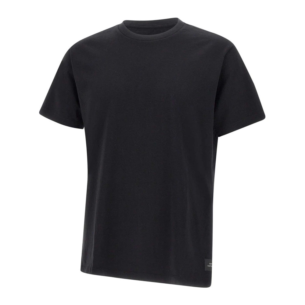 Replay Zwart Katoenen T-shirt Sartoriale Design Black Heren