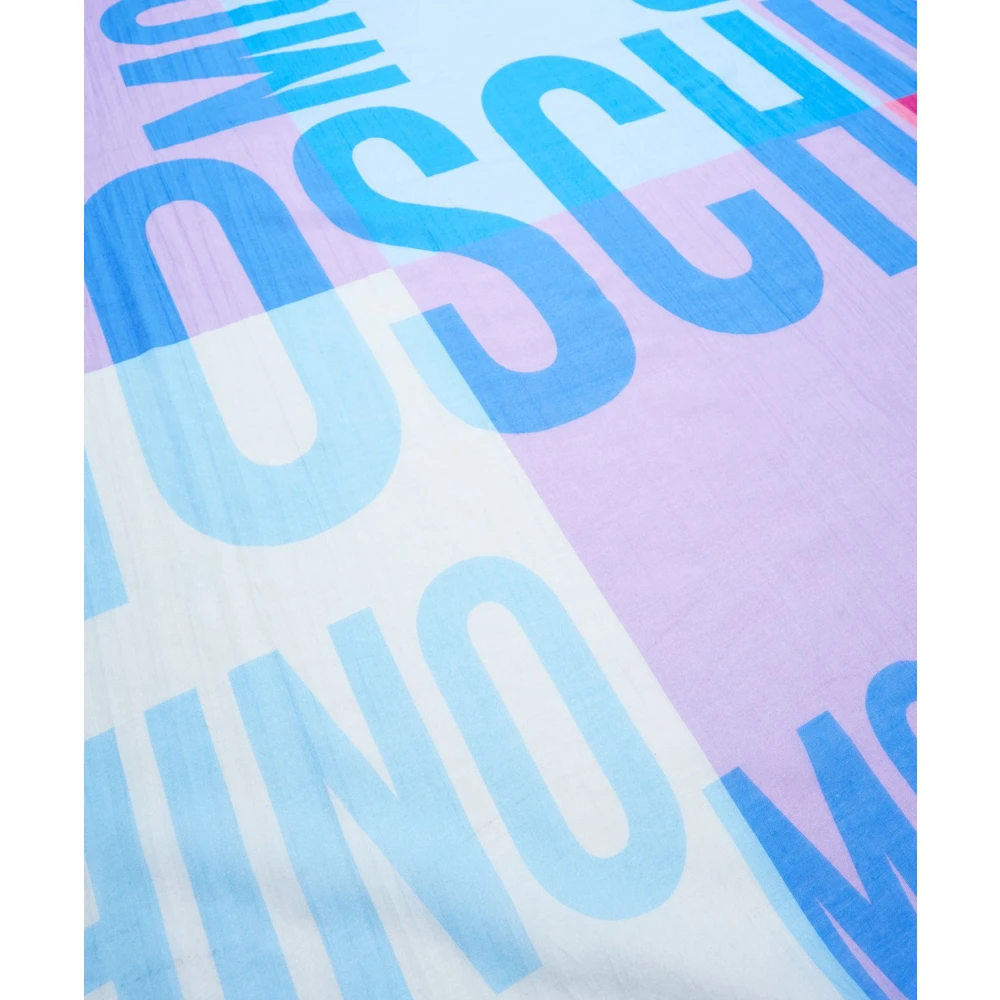 Moschino Blauwe Zijden Sjaal Elegante Stijl Multicolor Dames