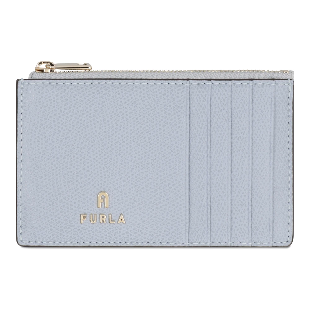 Furla Camelia Leren kaarthouder met rits Blue Dames