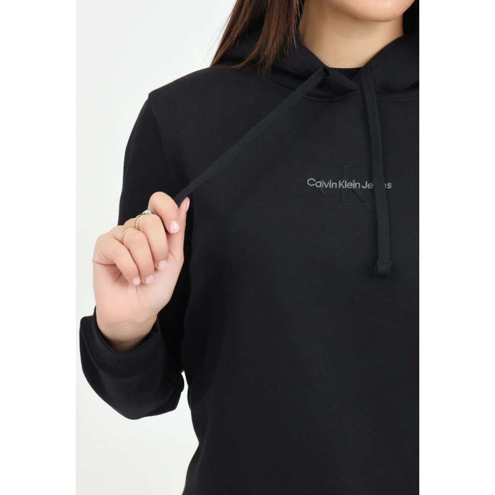 Calvin Klein Jeans Zwarte hoodie met essentieel ontwerp Black Dames