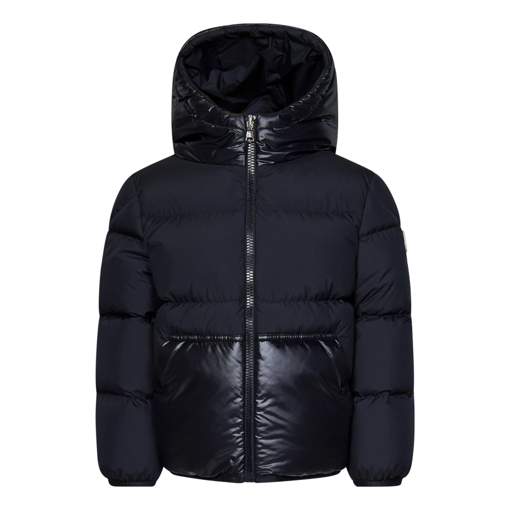 Moncler Blå Quiltad Huva Jacka Barn Blue, Unisex