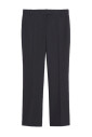pantalon-evase-en-melange-de-coton-noir