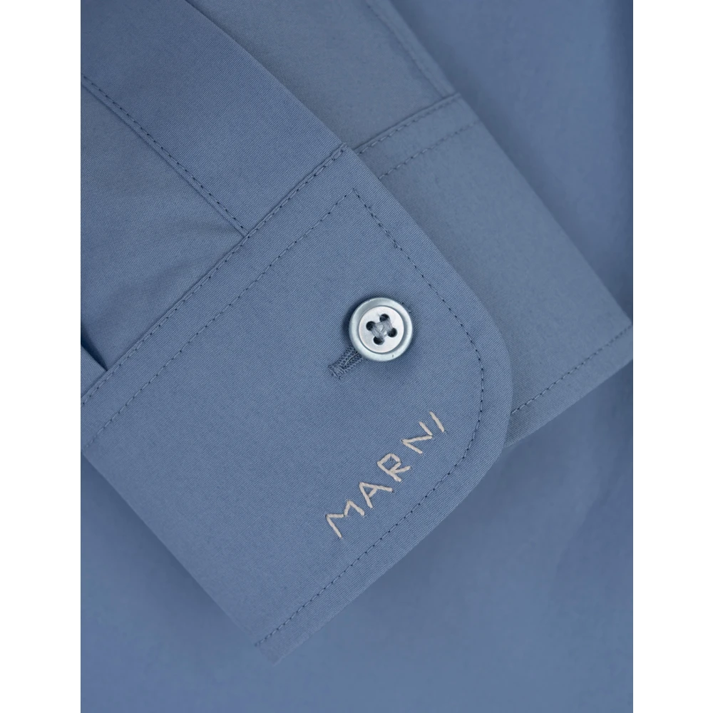 Marni Blauw Katoenen Poplin Overhemd Regular Fit Blue Dames
