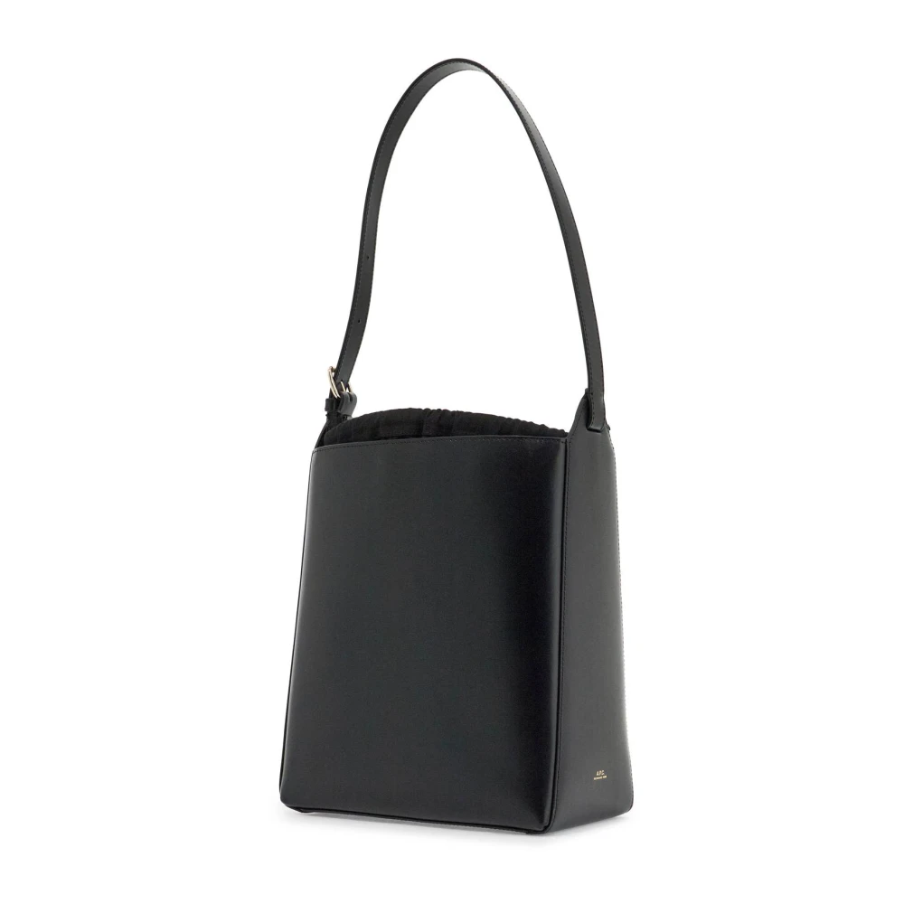A.p.c. Zwarte leren crossbodytas met verstelbare band Black Dames