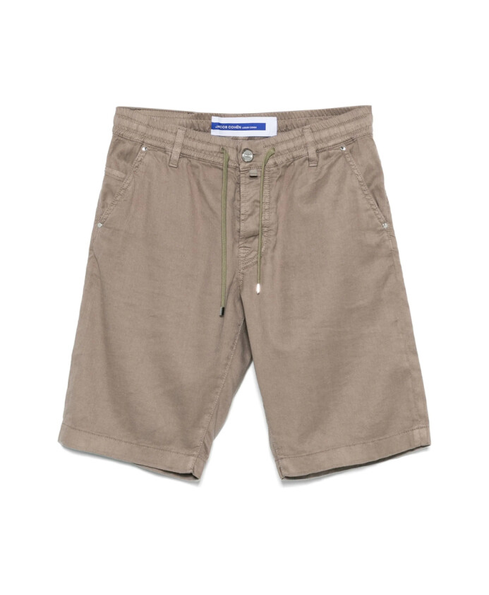 green-elasticated-drawstring-waistband-shorts
