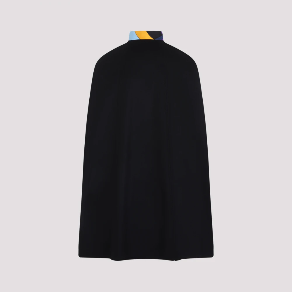 EMILIO PUCCI Zwarte Wollen Blend Winterjas Black Dames