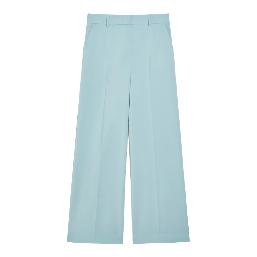 Max Mara Weekend Wollen Palazzo Broek Lichtblauw Blue Dames