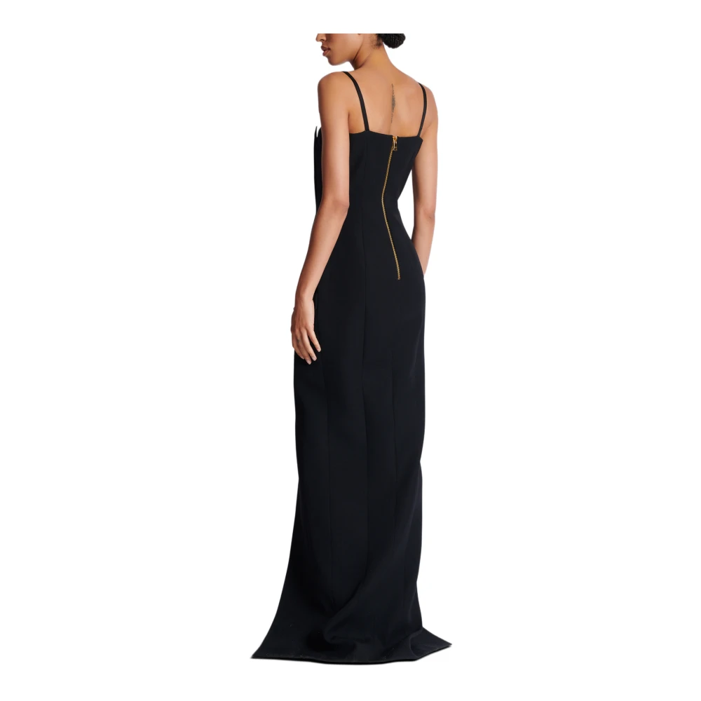 Balmain Lange bandjes graan de poudre jurk Black Dames
