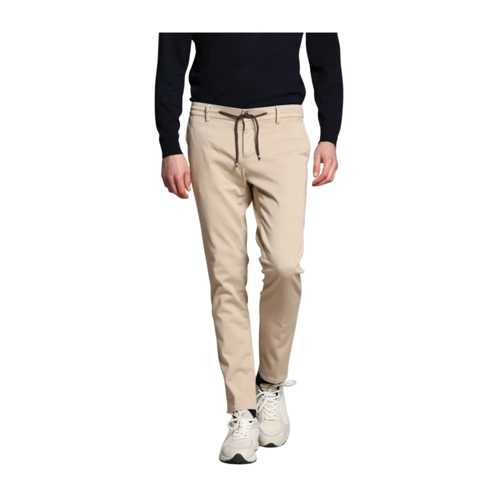 Mason's Men's Beige Slim Fit Milano Jogger Chino Pant - Chinos - S - Trousers