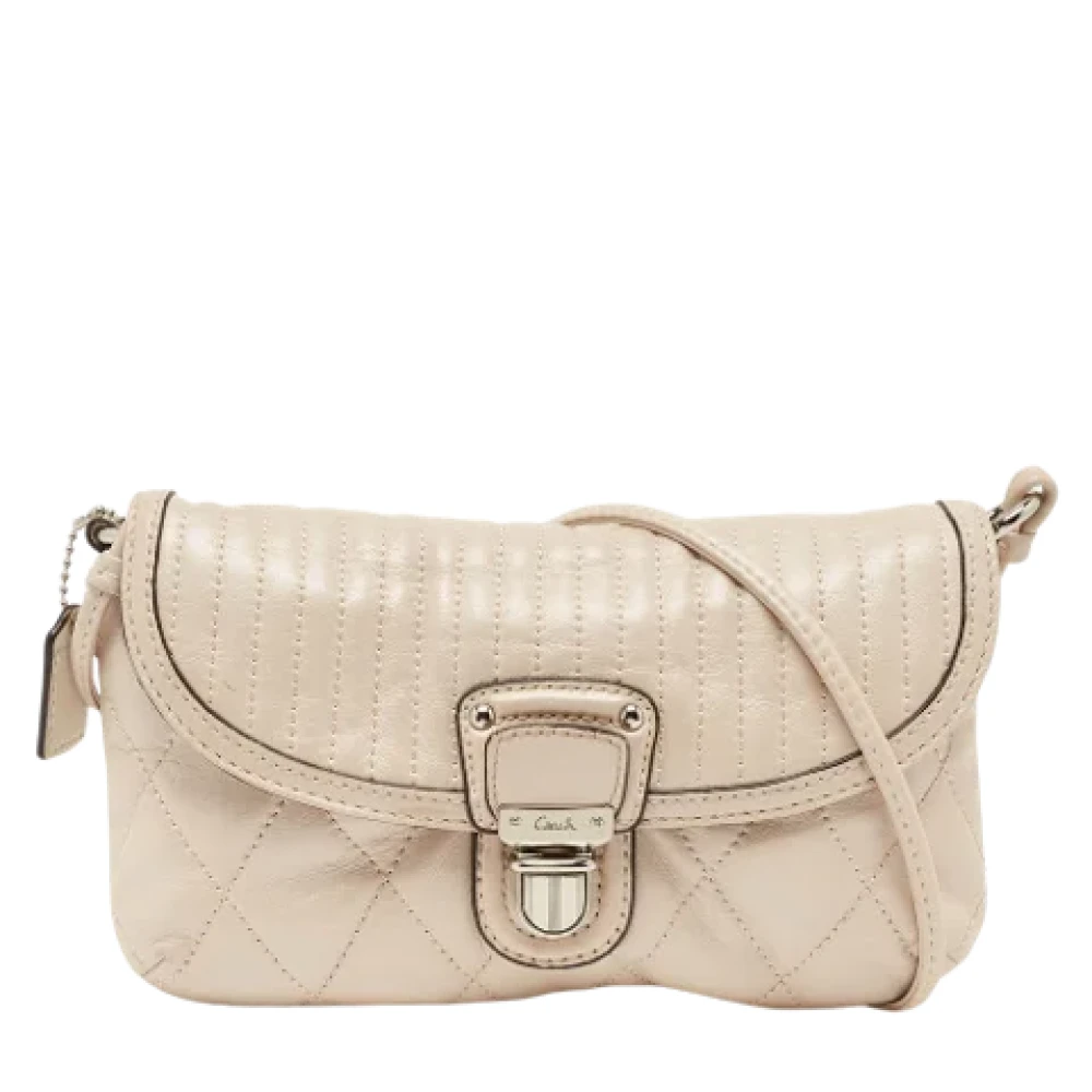 Coach Pre-owned Leather shoulder-bags Beige Dames