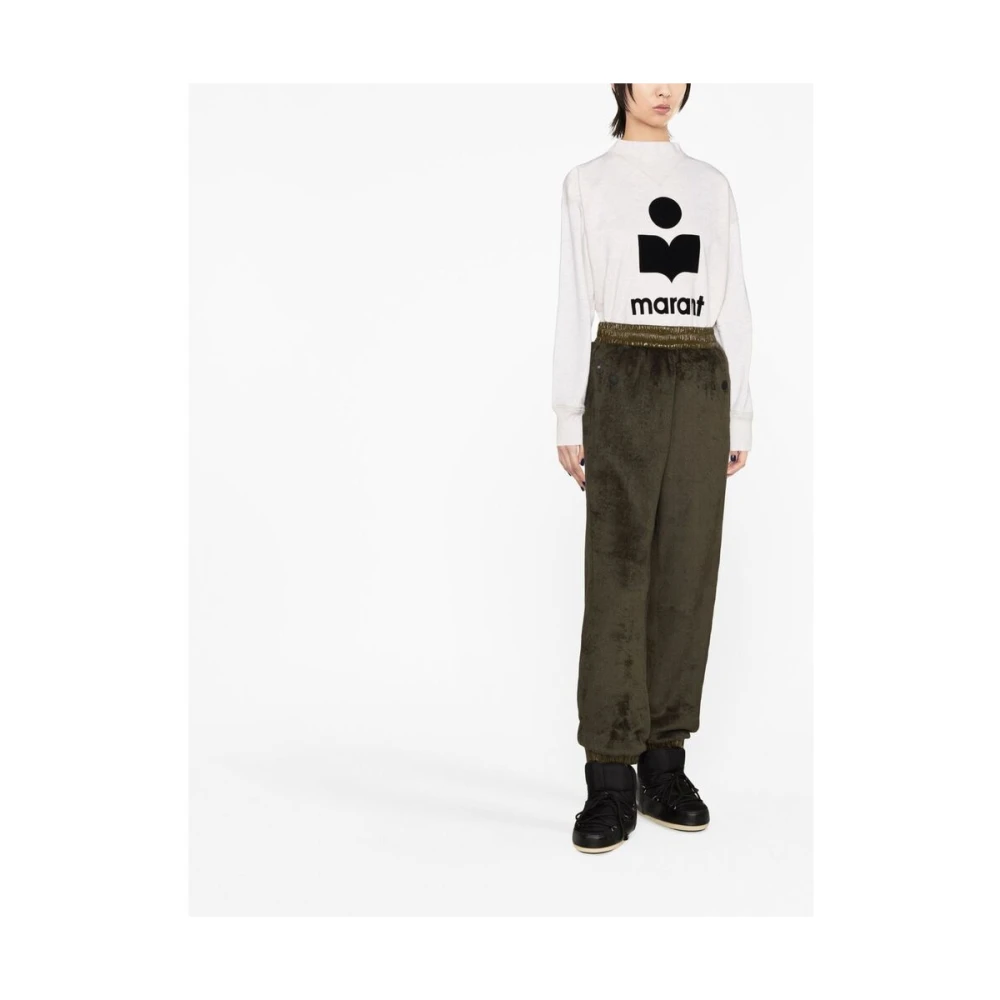 Isabel Marant Étoile Ecru Flocked-Logo Sweatshirt White Dames