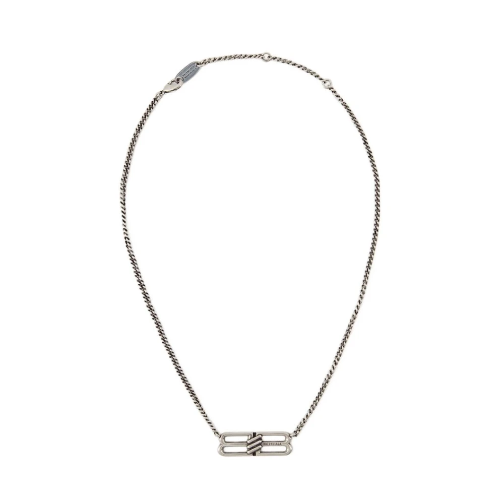 Balenciaga Unisex Gray Necklaces, One Size, Bb Icon Necklace