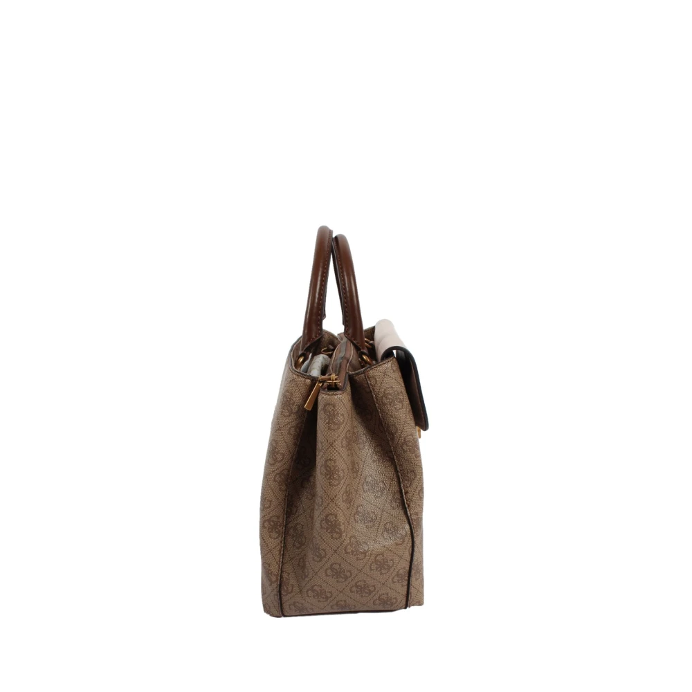 Guess Beige Schoudertas met Ritssluiting Brown Dames
