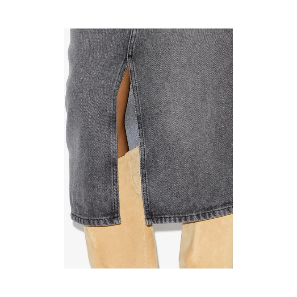 Isabel Marant Étoile Denim Midi Rok met Riem Gray Dames
