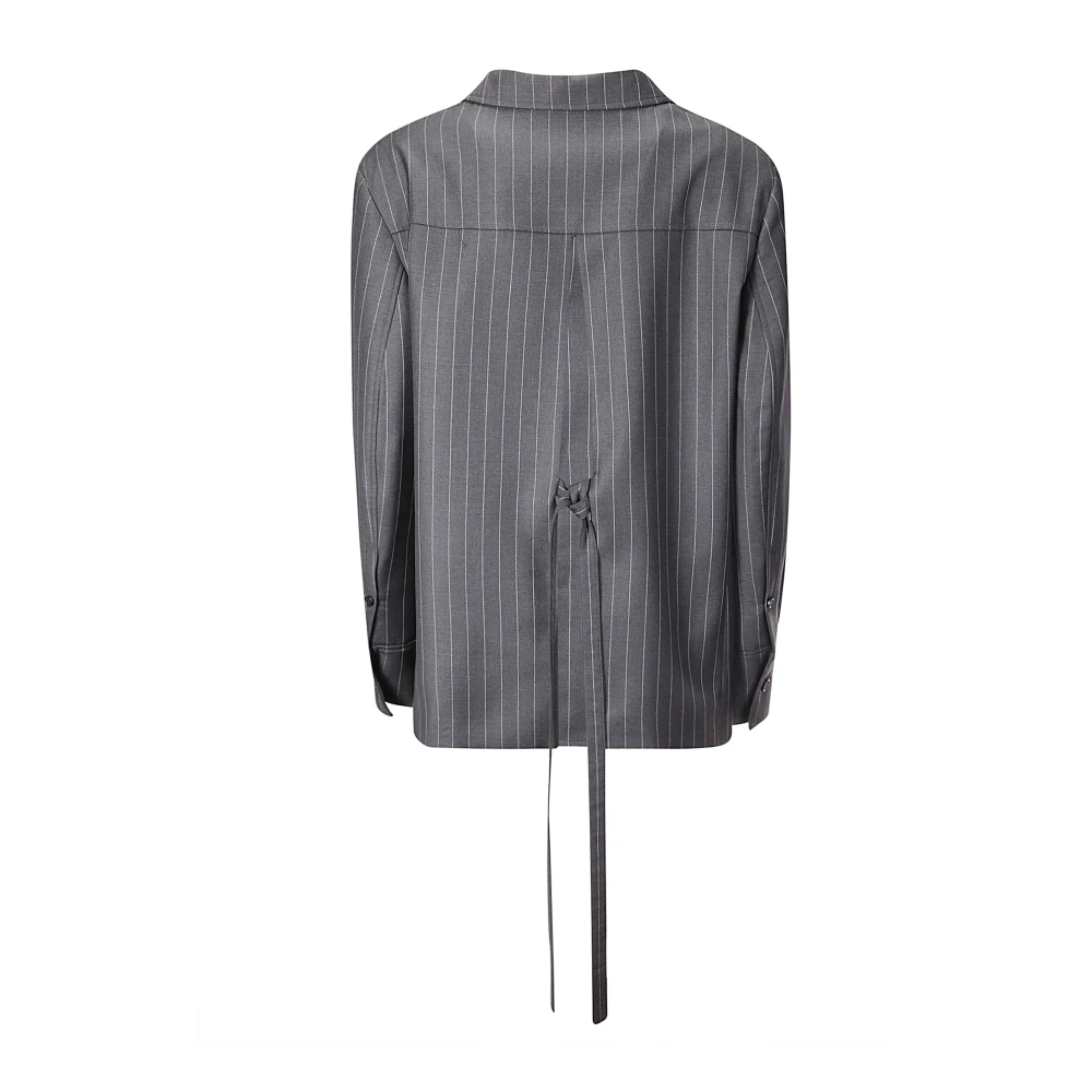 JW Anderson Pinstripe Blazer met Klepzakken Gray Dames