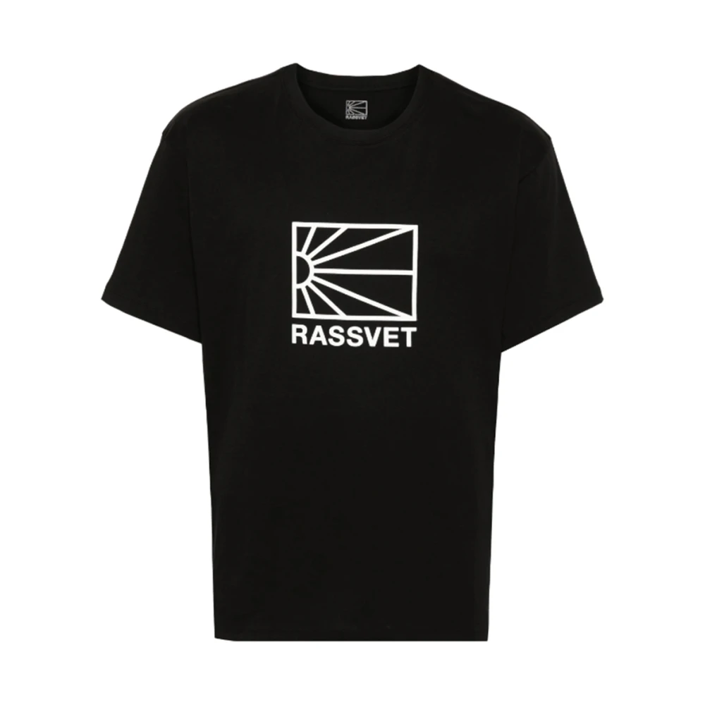 Rassvet Groot Logo T-shirt in Zwart Black Heren