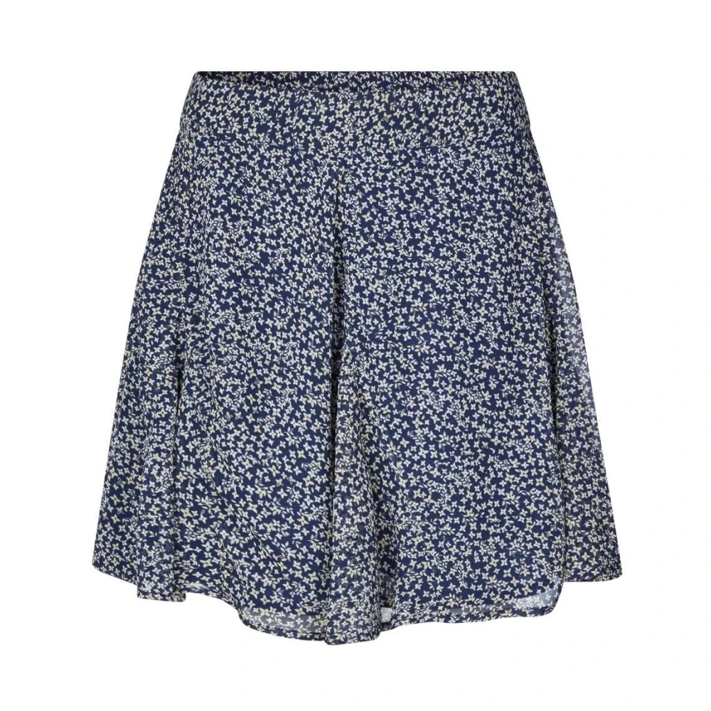 MbyM Blauwe Bloemenprint Korte Rok Ditte Blue Dames